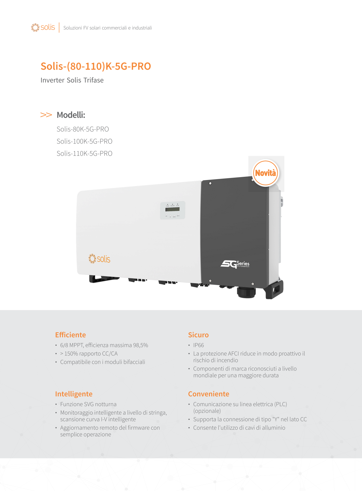 Inverter trifase 110 kW Solis 110K-5G-PRO