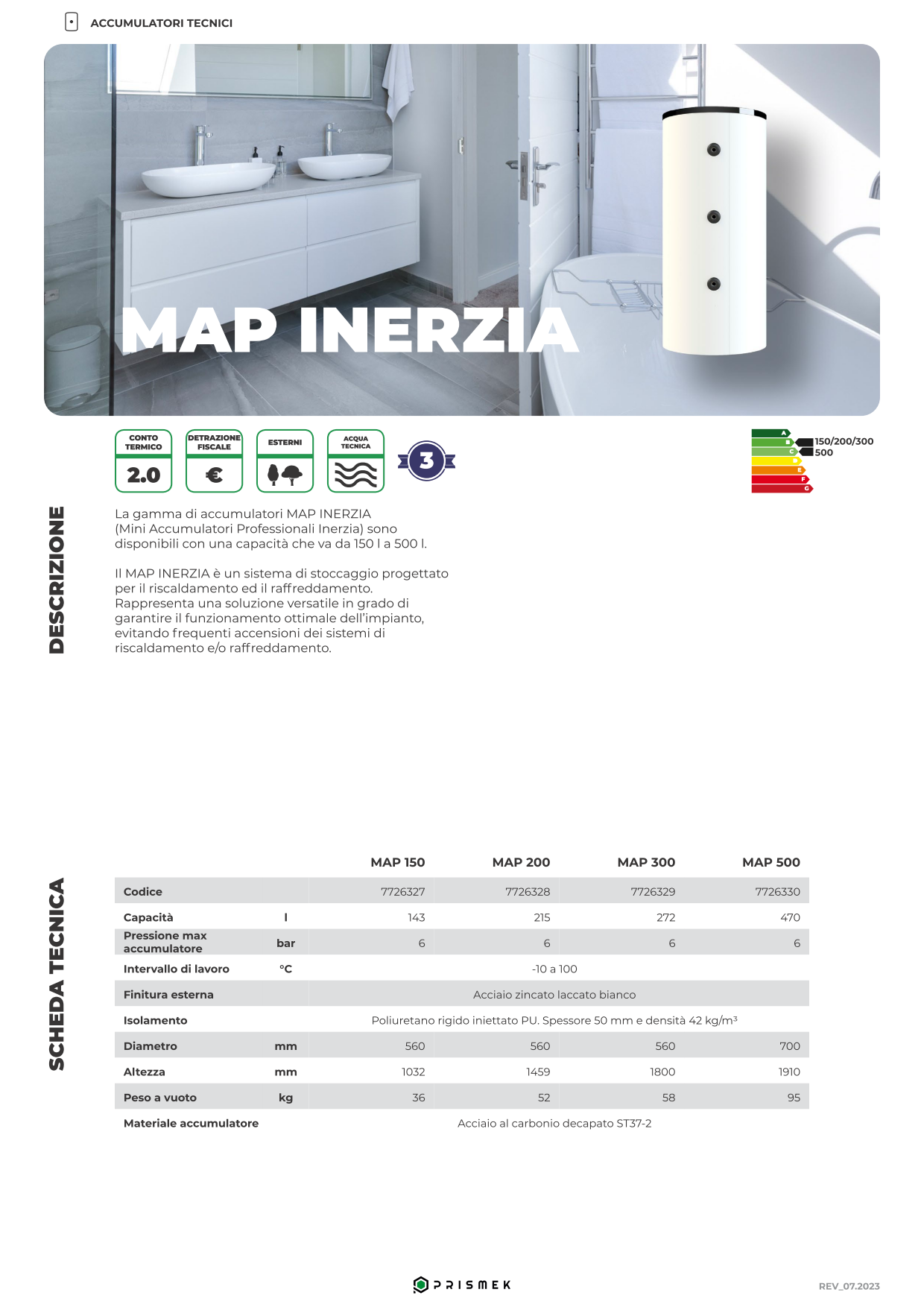 Accumulo inerziale - puffer da 200 litri