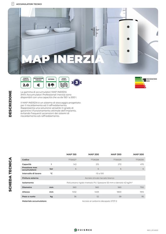 Accumulo inerziale - puffer da 150 litri